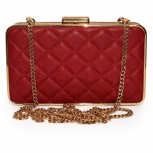 Michael Kors Elsie Quilted Leather Box Clutch Evening Bag Crossbody